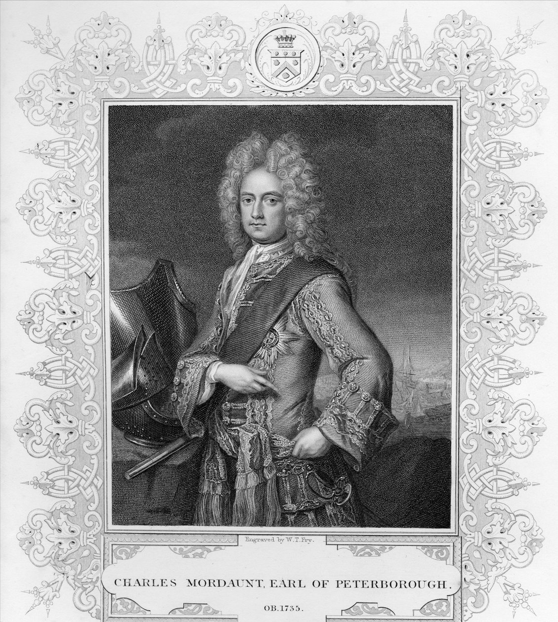 Charles Mordaunt, Earl of Peterborough, graviert von W.T. Fry von Michael Dahl