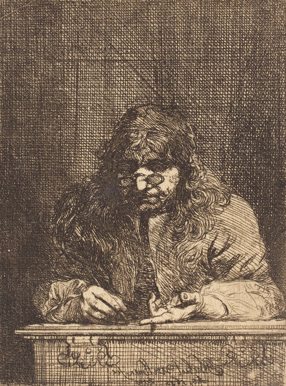 Selbstporträt Zeichnung, 1675 (Radierung auf Büttenpapier) von Michael Leopold Willmann