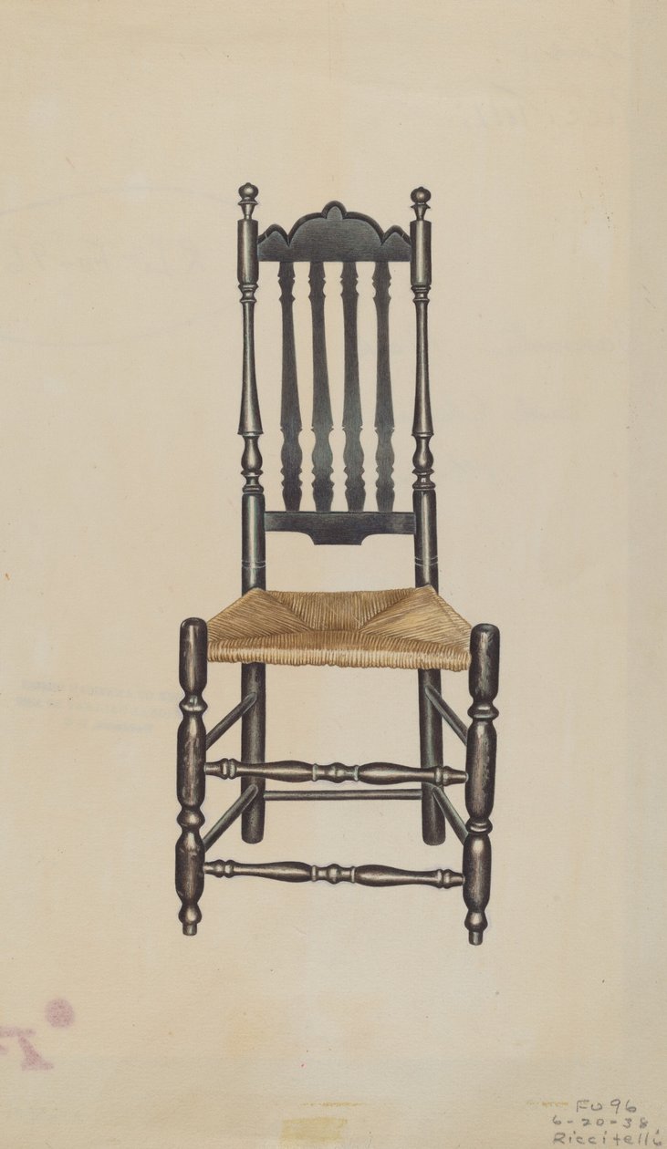 Banister-Rückseitenstuhl, 1938 von Michael Riccitelli