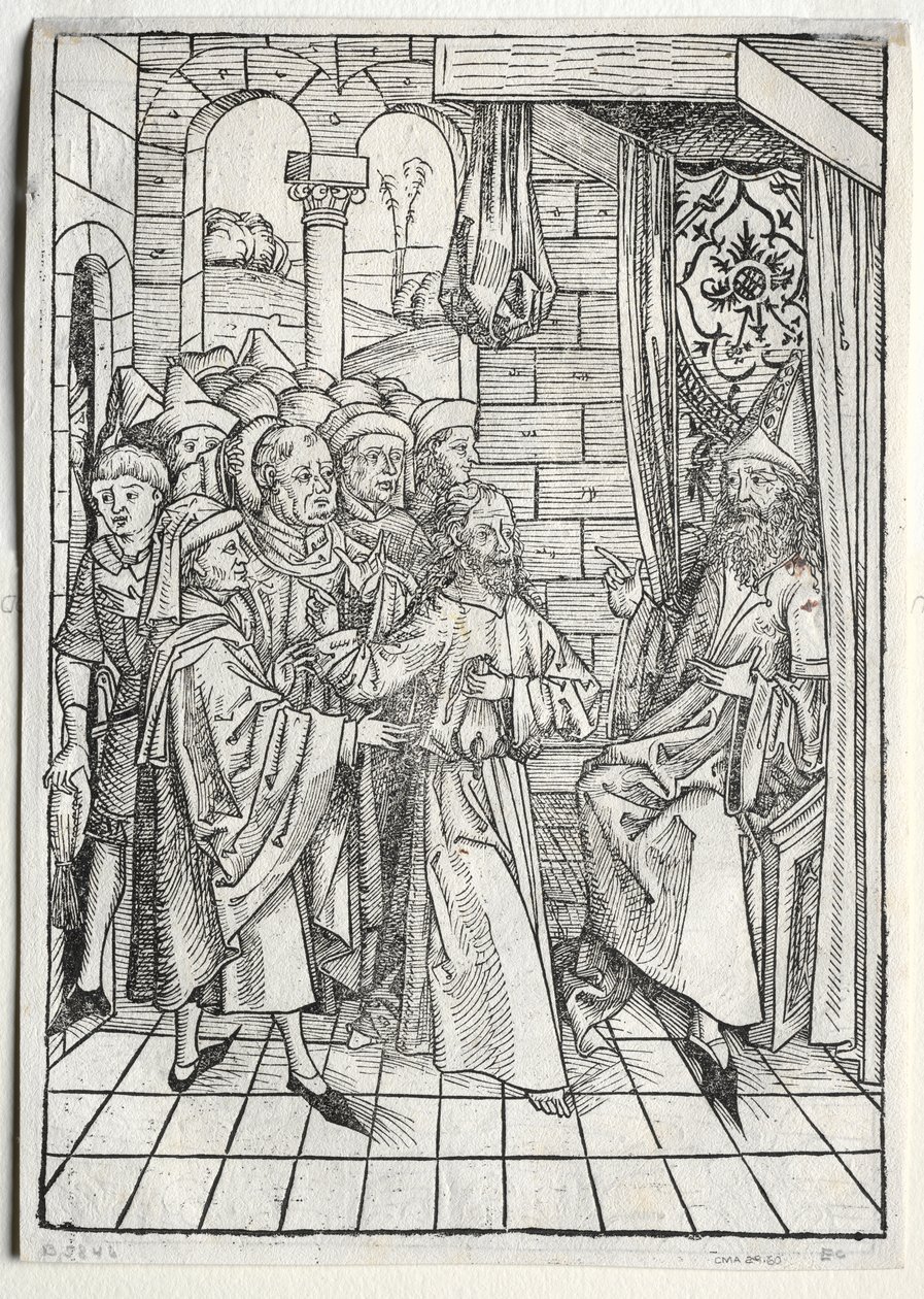 Der Schatzbehalter: Christus vor Kaiphas (verso) von Michael Wolgemut