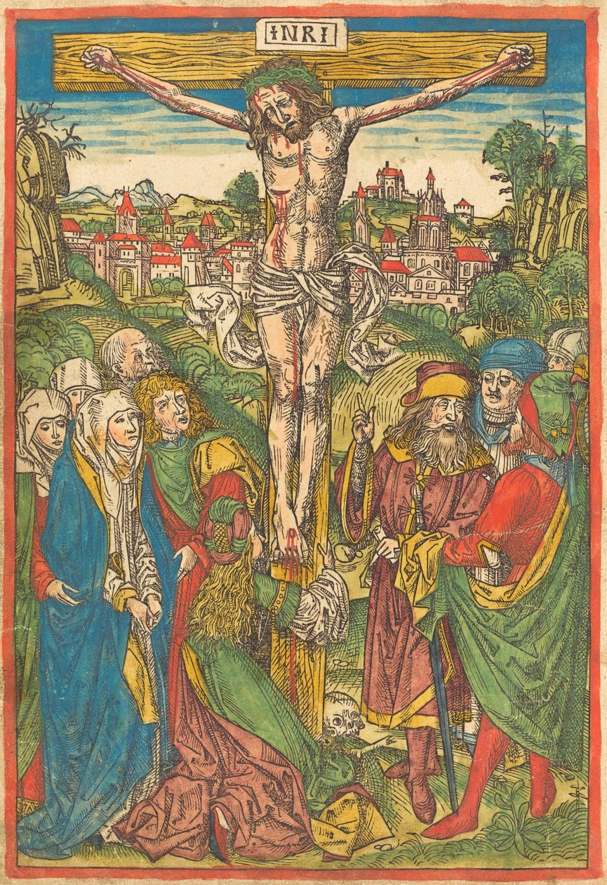 Die Kreuzigung mit der heiligen Maria Magdalena von Michael Wolgemut