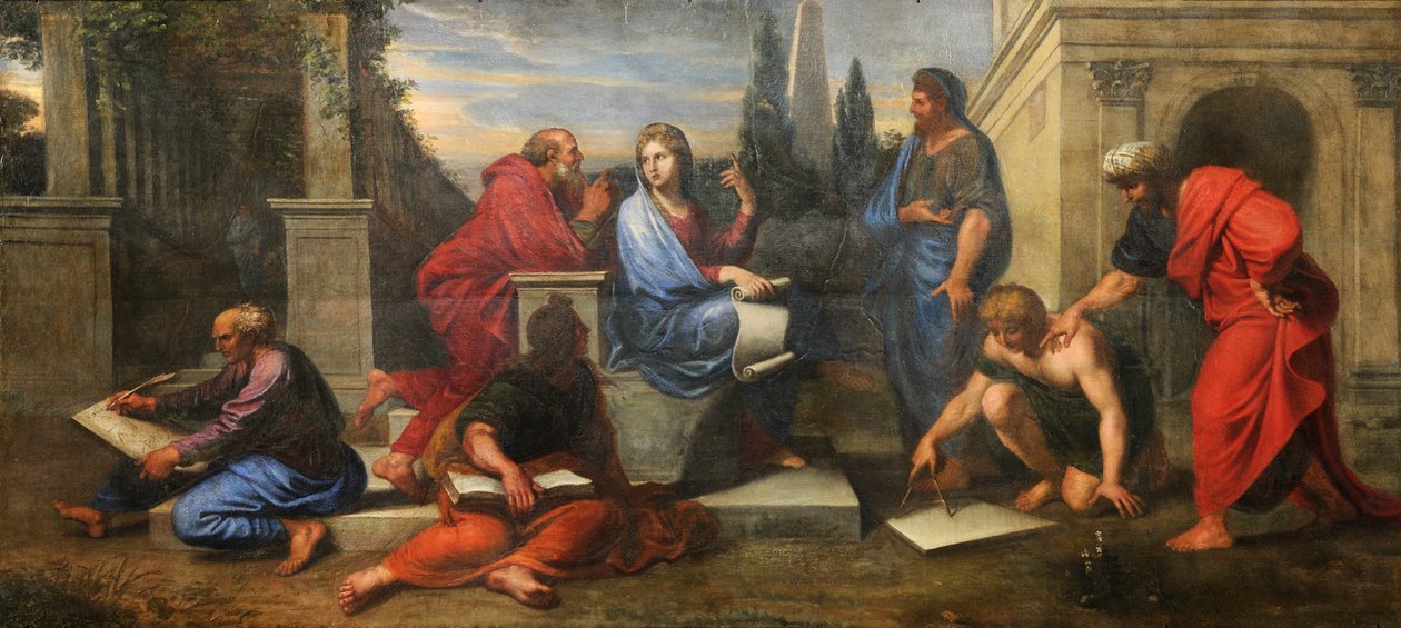 Aspasie inmitten der Philosophen Griechenlands von Michel des Gobelins Corneille
