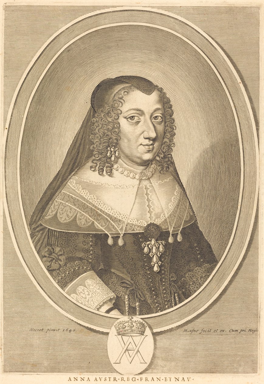 Anna von Österreich von Michel Lasne after Jean Nocret