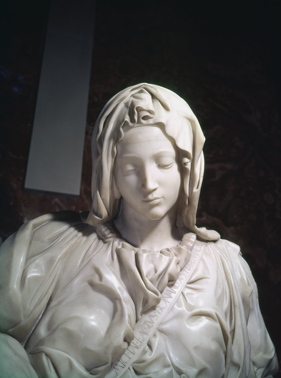 Detail der Pietà, 1498-99 von Michelangelo Buonarroti