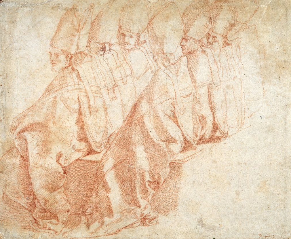 Acht sitzende Bischöfe von Michelangelo Buonarroti