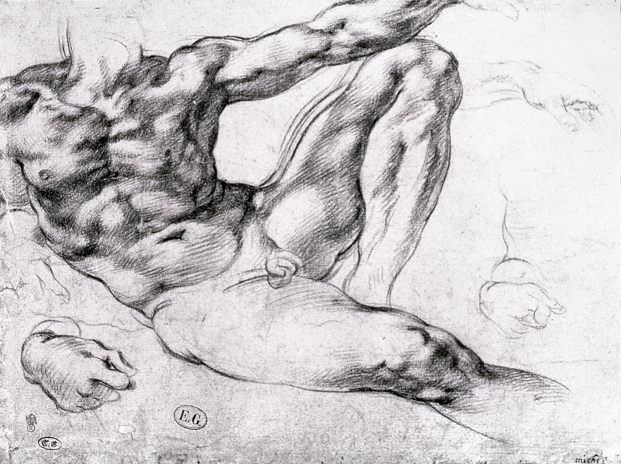 Studie zur Erschaffung Adams von Michelangelo Buonarroti