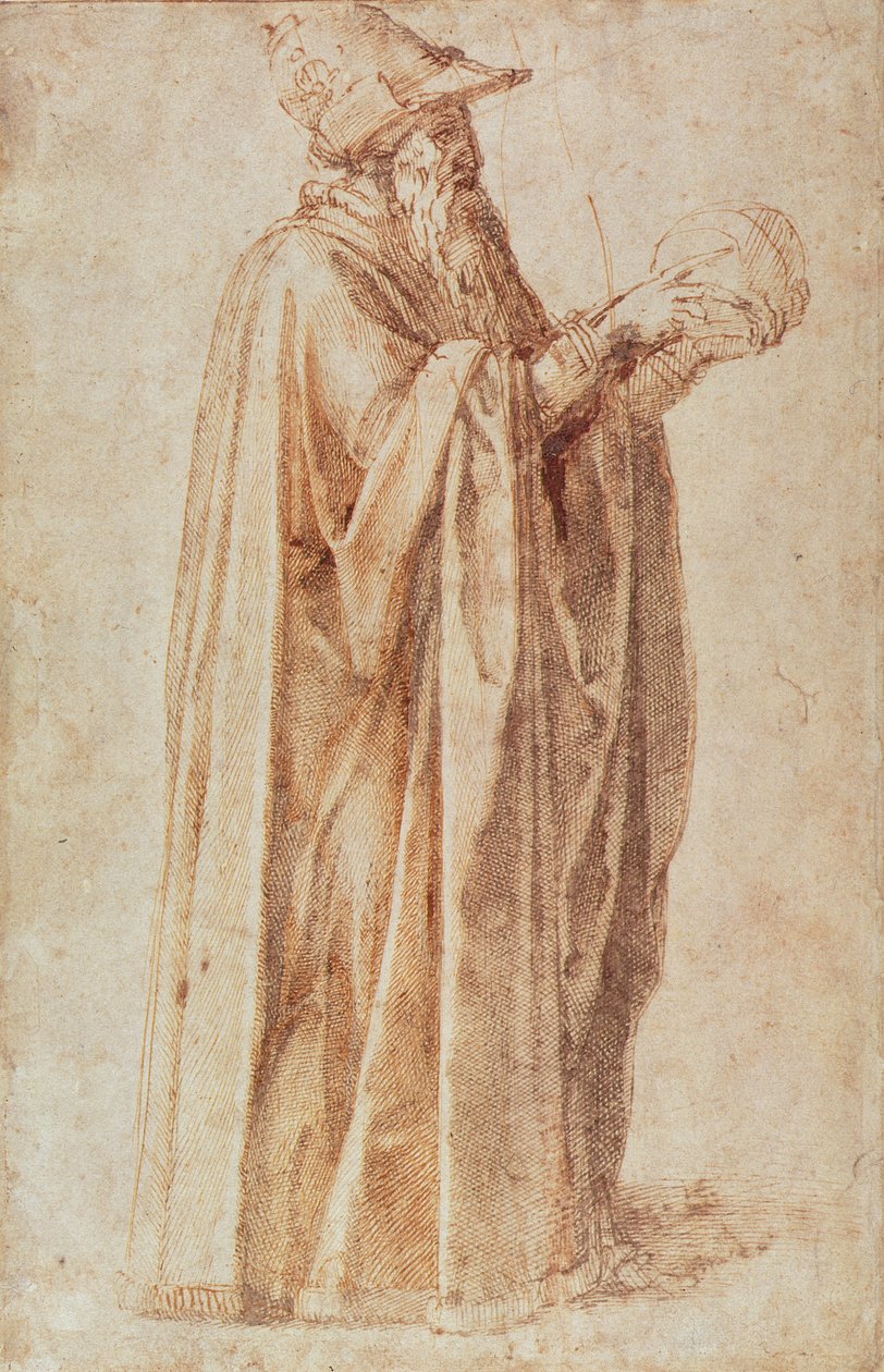 Studie eines Mannes (Tinte auf Papier) von Michelangelo Buonarroti