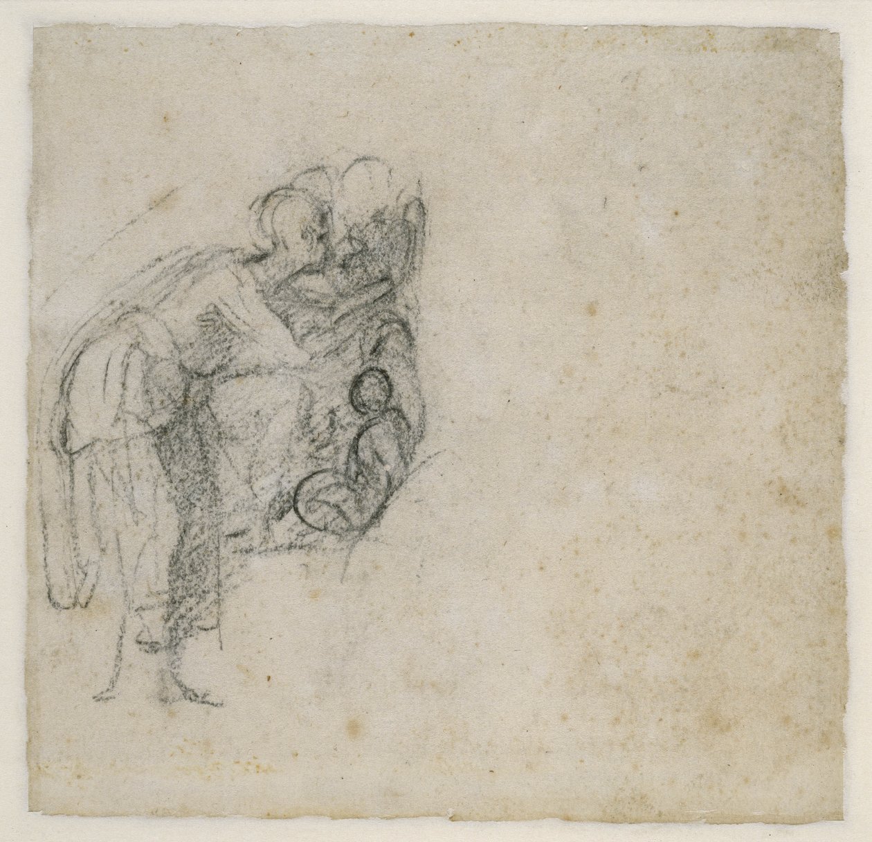 Studie einer Gruppe von Figuren, ca. 1511 (schwarze Kreide auf Papier) von Michelangelo Buonarroti