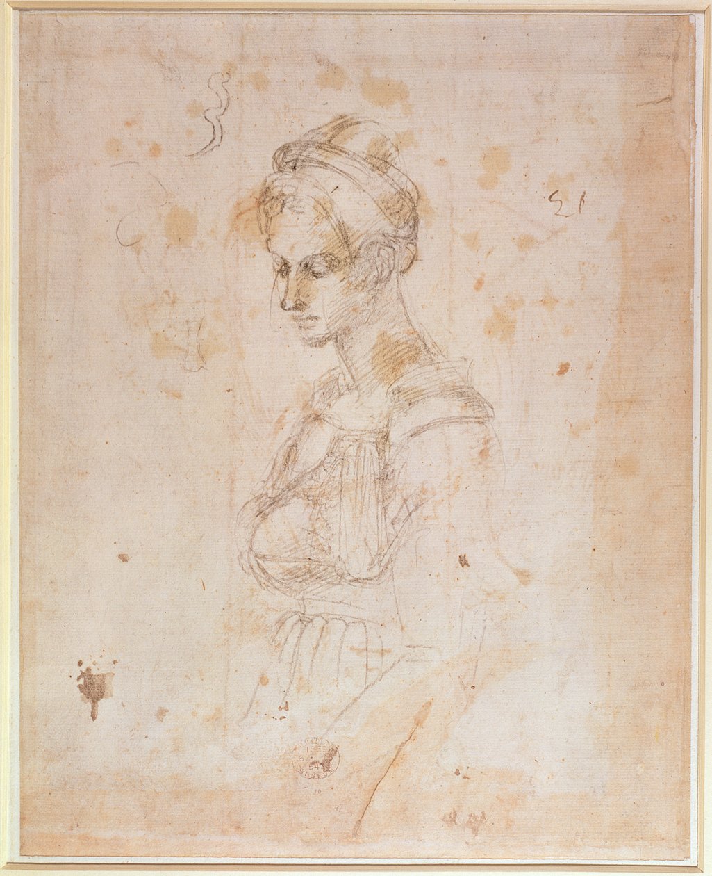 W.41 Skizze einer Frau von Michelangelo Buonarroti