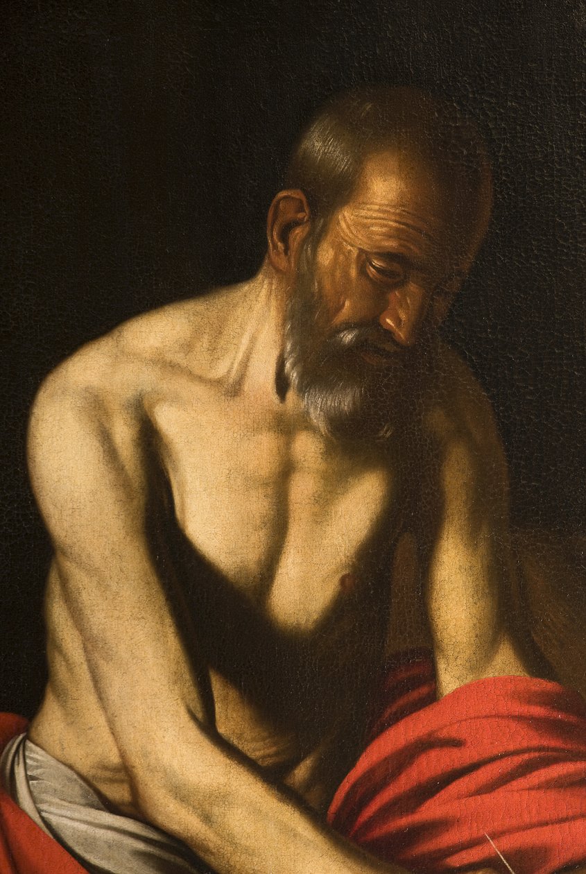 Heiliger Hieronymus, Detail von 3496231, 1607 (Detail) von Michelangelo Merisi Caravaggio