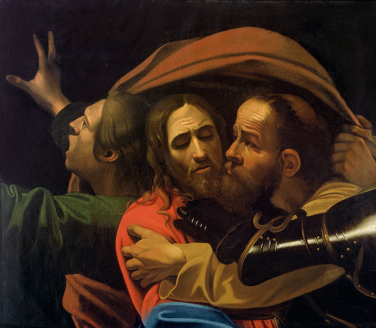Die Gefangennahme Christi (Detail) von Michelangelo Merisi Caravaggio
