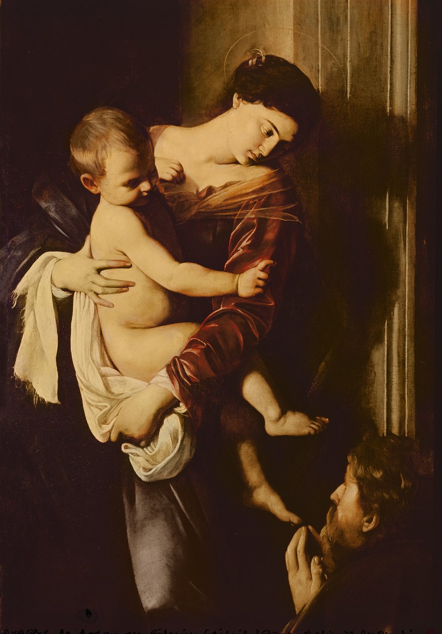 Detail der Madonna der Pilger, ca. 1603-05 von Michelangelo Merisi Caravaggio