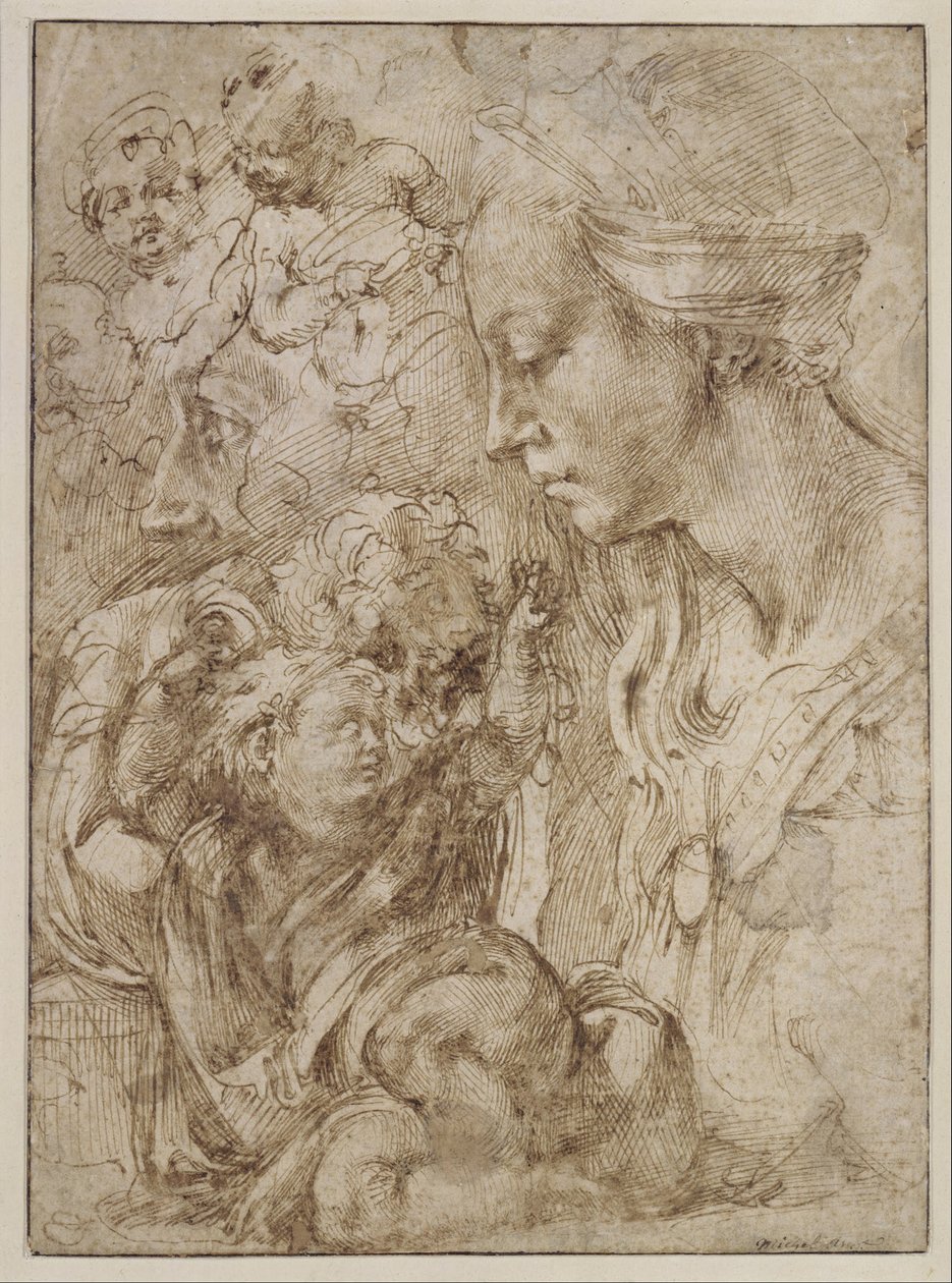 Studien für eine Heilige Familie von Michelangelo
