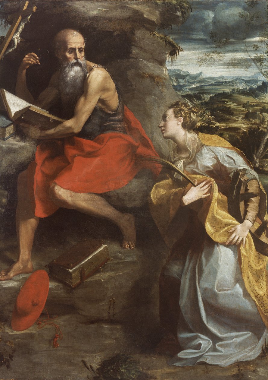 St. Hieronymus und St. Katharina von Alexandria von Michelangelo Anselmi