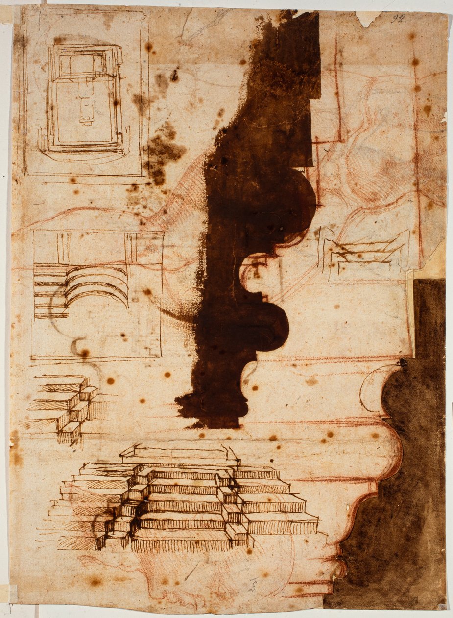 Pläne für Treppen von Michelangelo Buonarroti
