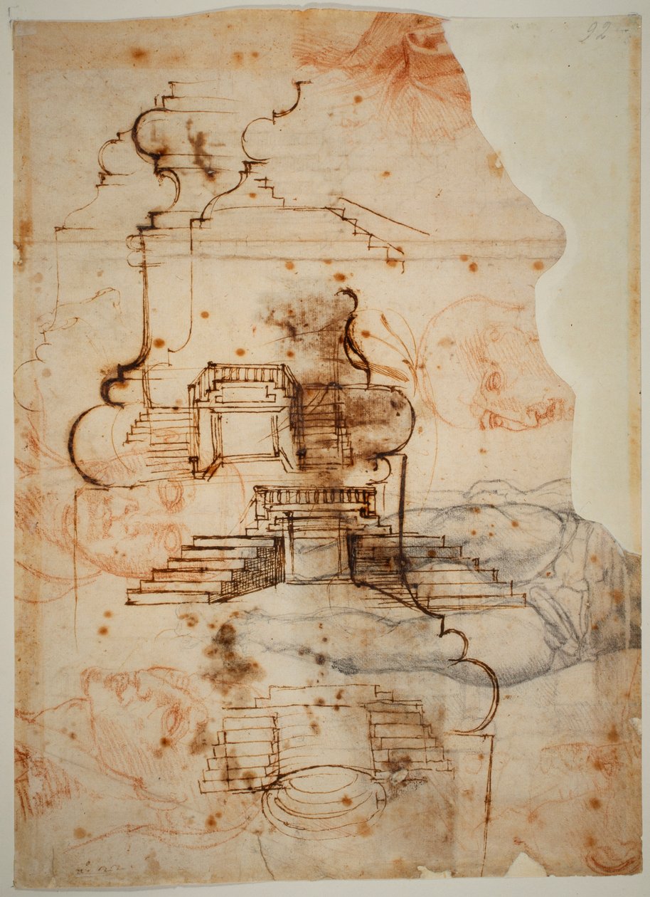 Pläne für Treppen von Michelangelo Buonarroti