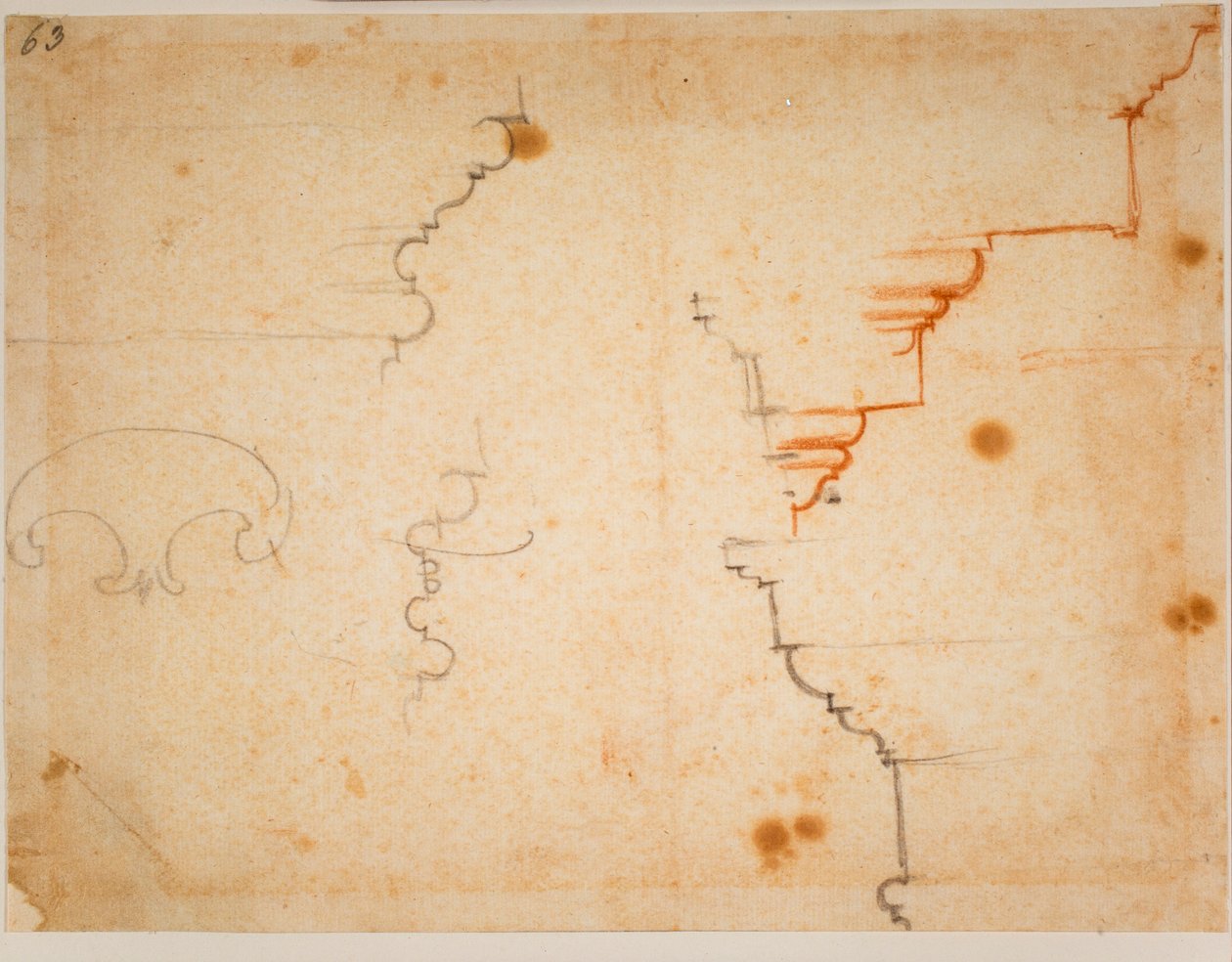 Architektonische Profile, XVI. Jahrhundert von Michelangelo Buonarroti