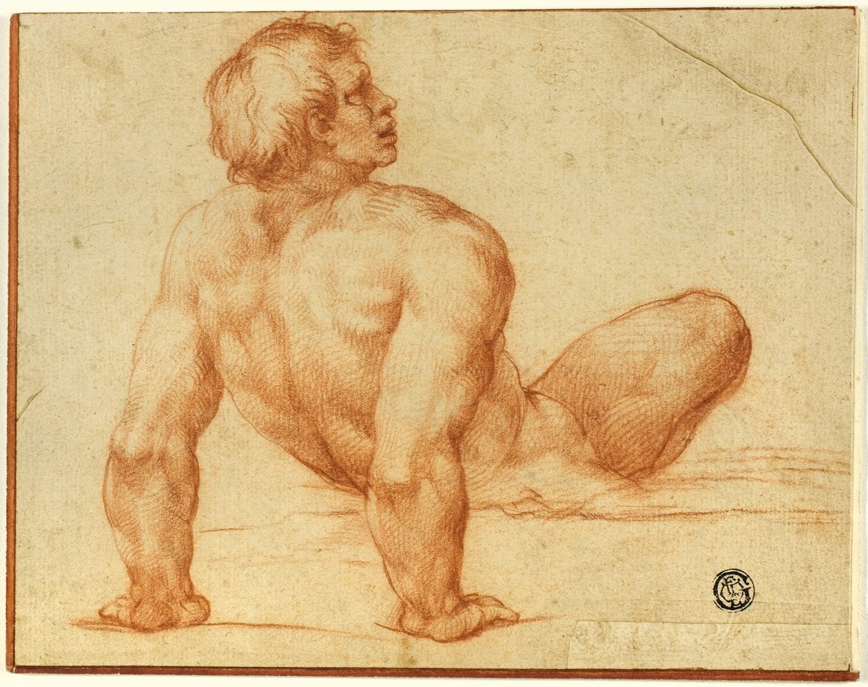 Sitzender männlicher Akt von Michelangelo Buonarroti