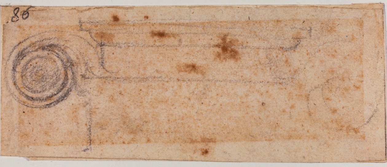 Studie eines ionischen Kapitells von Michelangelo Buonarroti