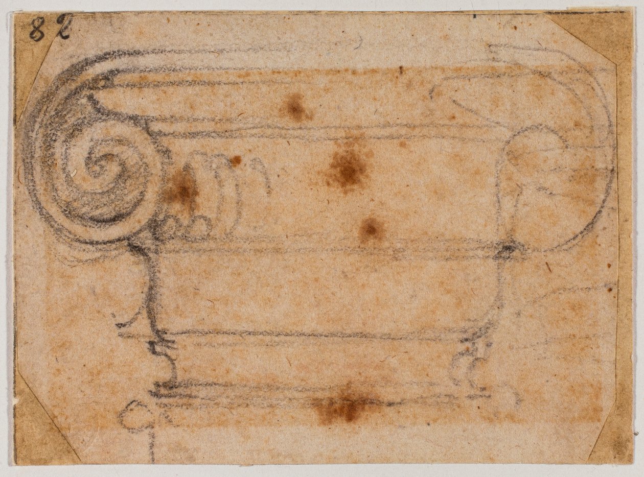 Studie eines ionischen Kapitells von Michelangelo Buonarroti