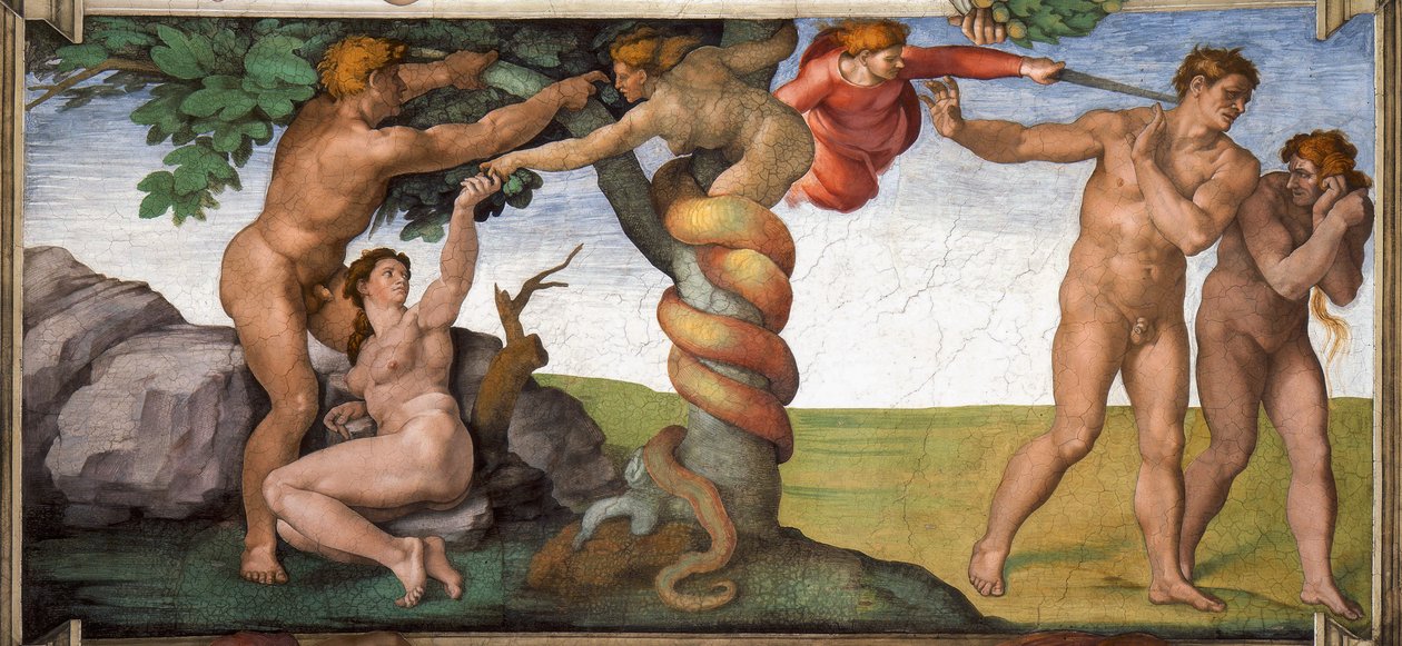 Die Vertreibung aus dem Paradies von Michelangelo Buonarroti