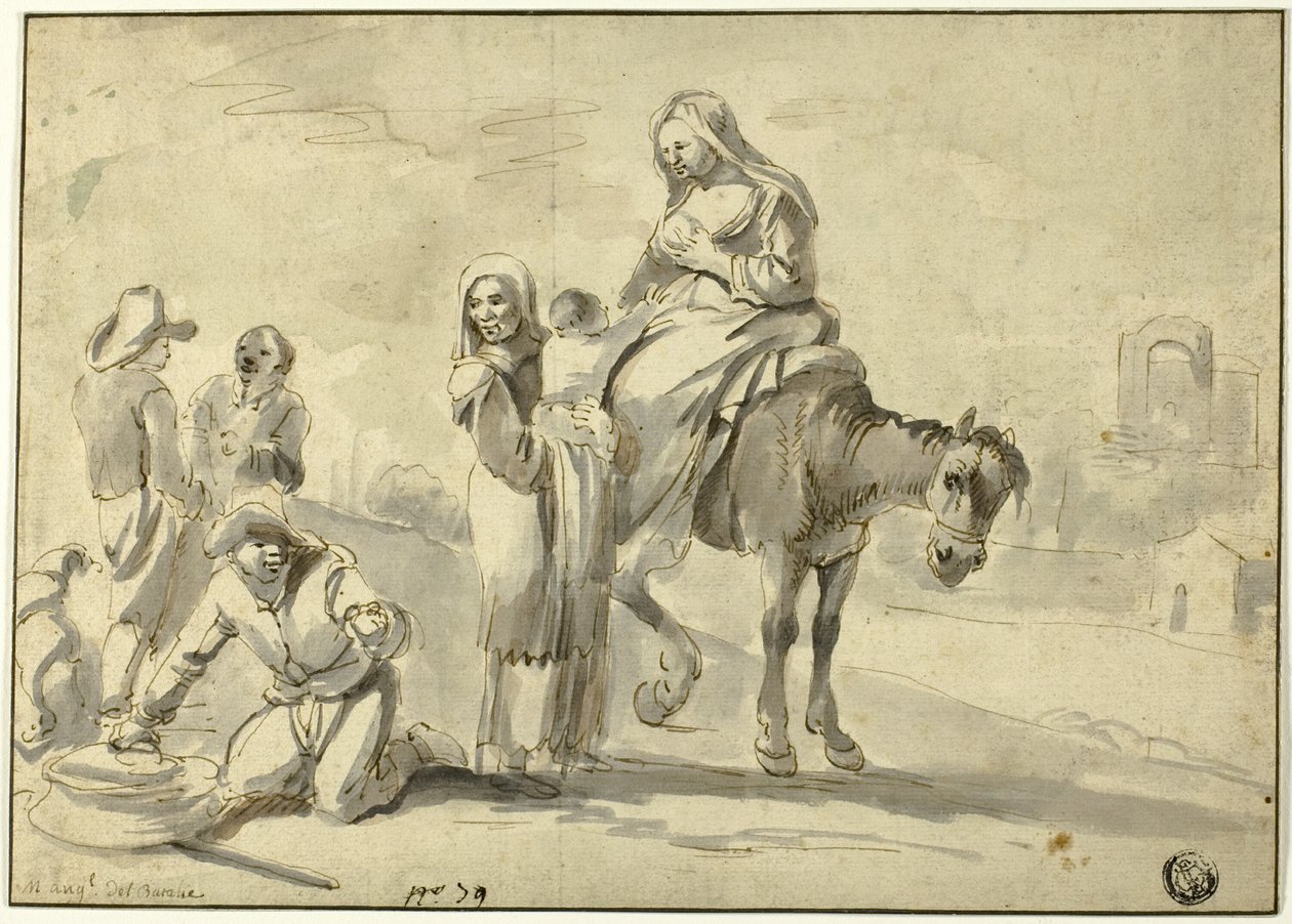 Reisende ruhen sich zur Stärkung aus von Michelangelo Cerquozzi