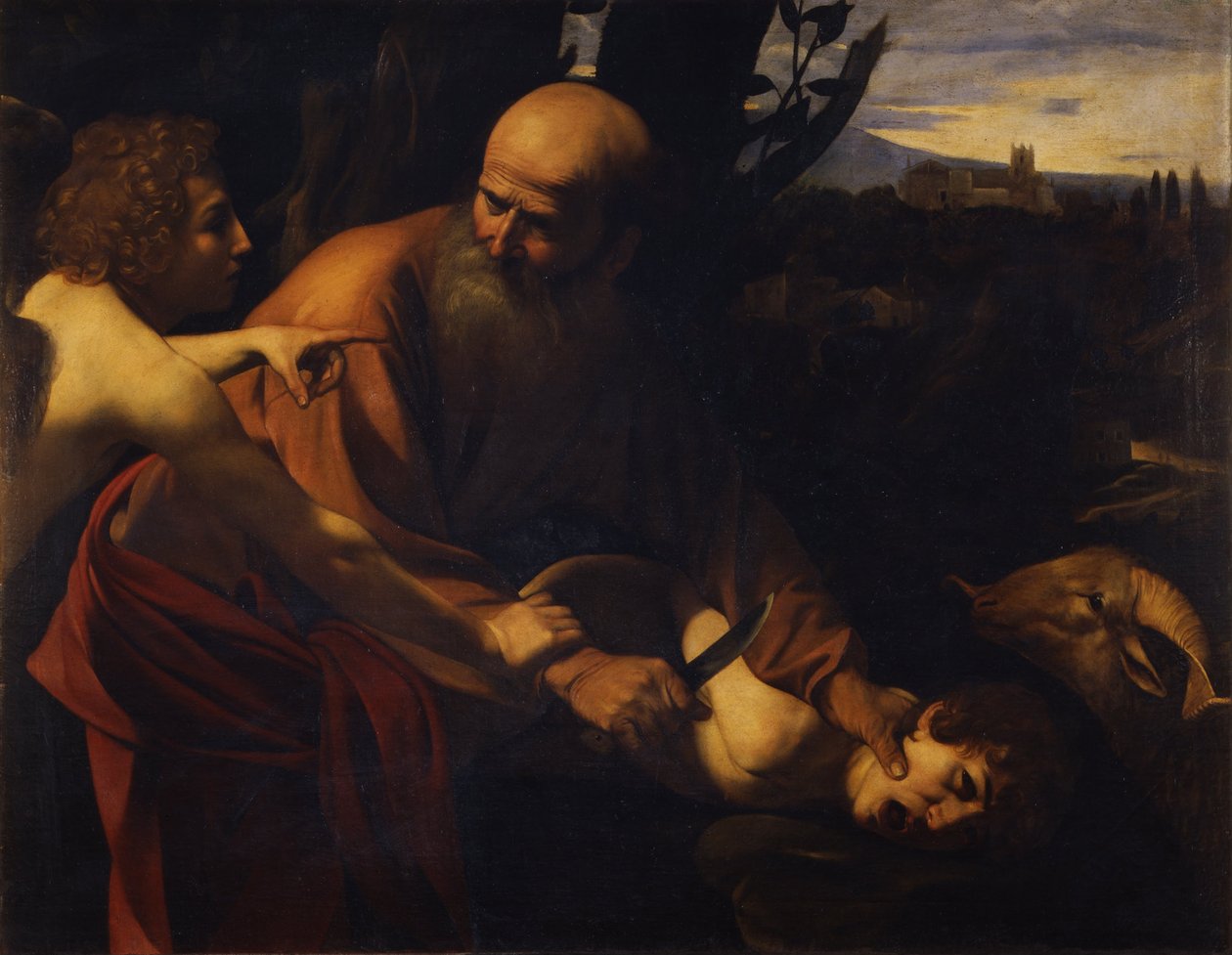 Abraham opfert Isaak von Michelangelo Merisi Caravaggio
