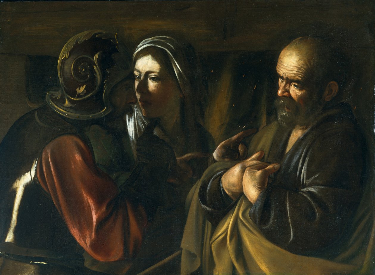 Verleugnung des heiligen Petrus, 1610 von Michelangelo Merisi Caravaggio