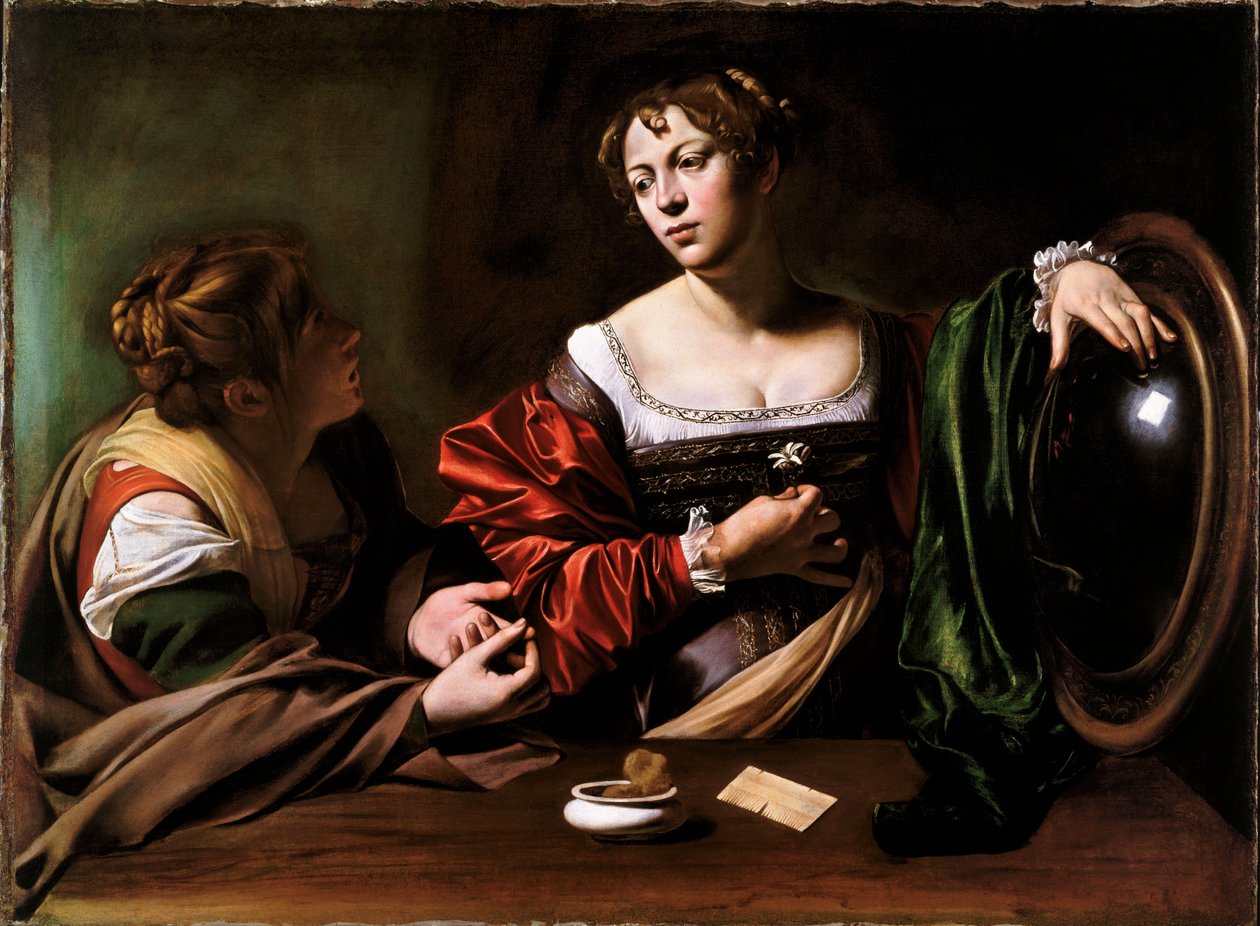 Martha und Maria Magdalena von Michelangelo Merisi da Caravaggio