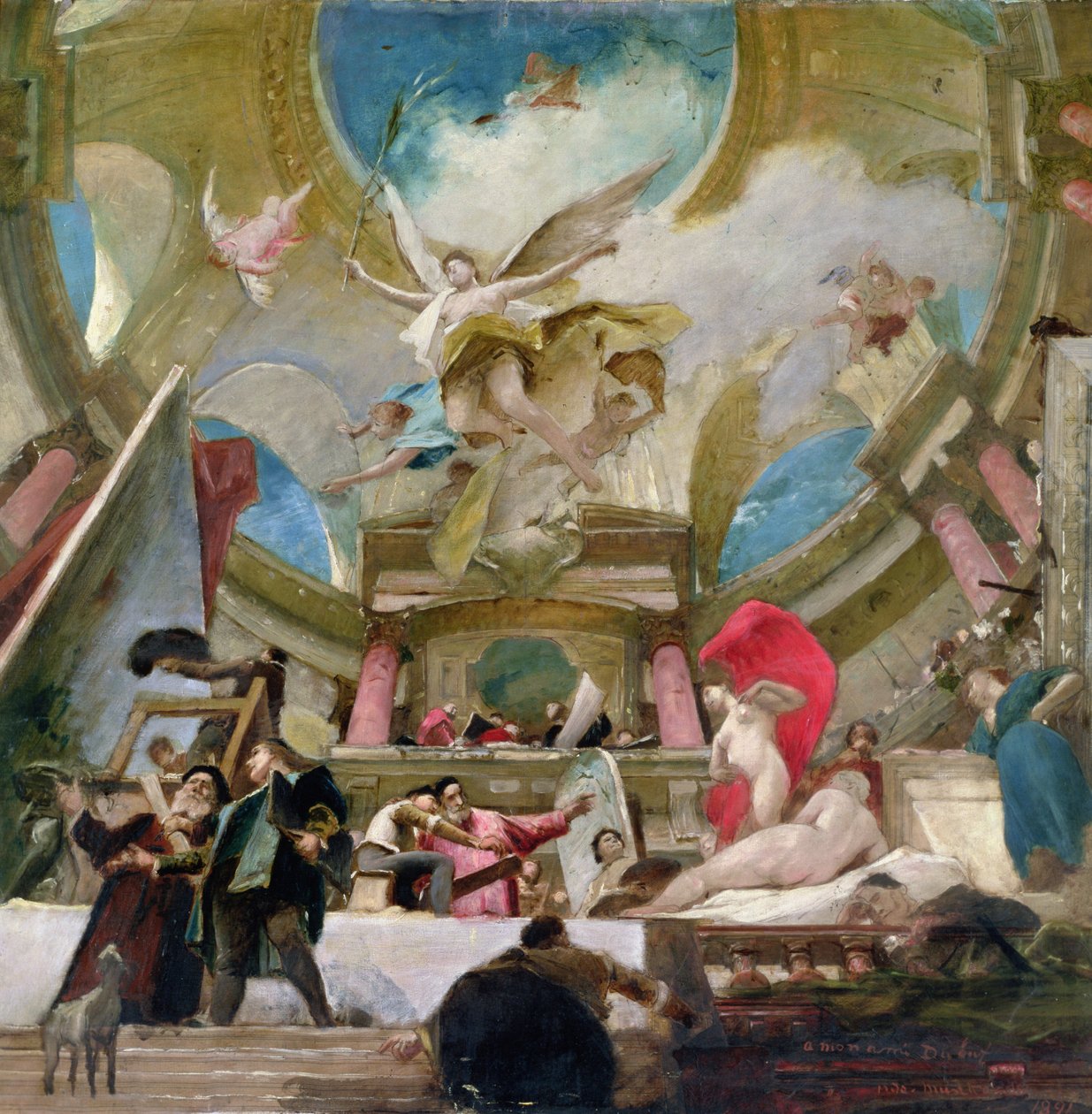 Apotheose der Renaissance, Studie für die Dekoration der Treppe im Kunsthistorischen Museum, Wien von Mihály Munkácsy