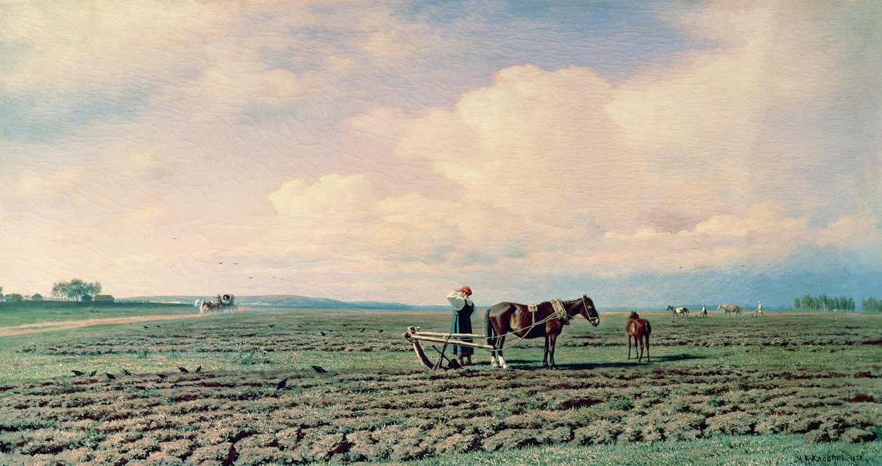 Auf dem Feld, 1872 von Mikhail Konstantinovich Klodt