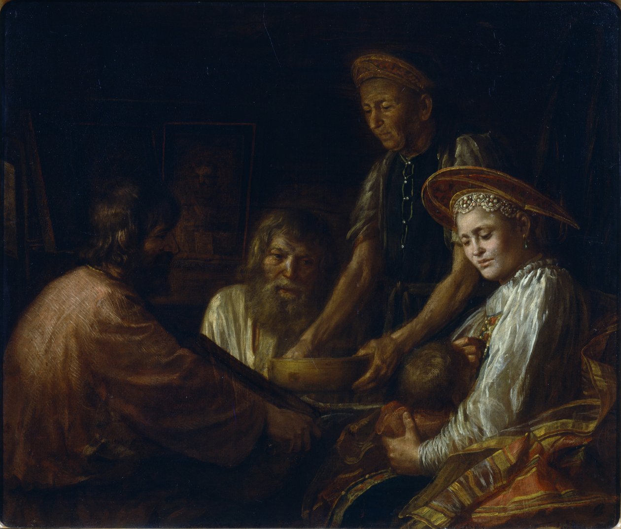 Bauernmahlzeit, 1774 von Mikhail Shibanov