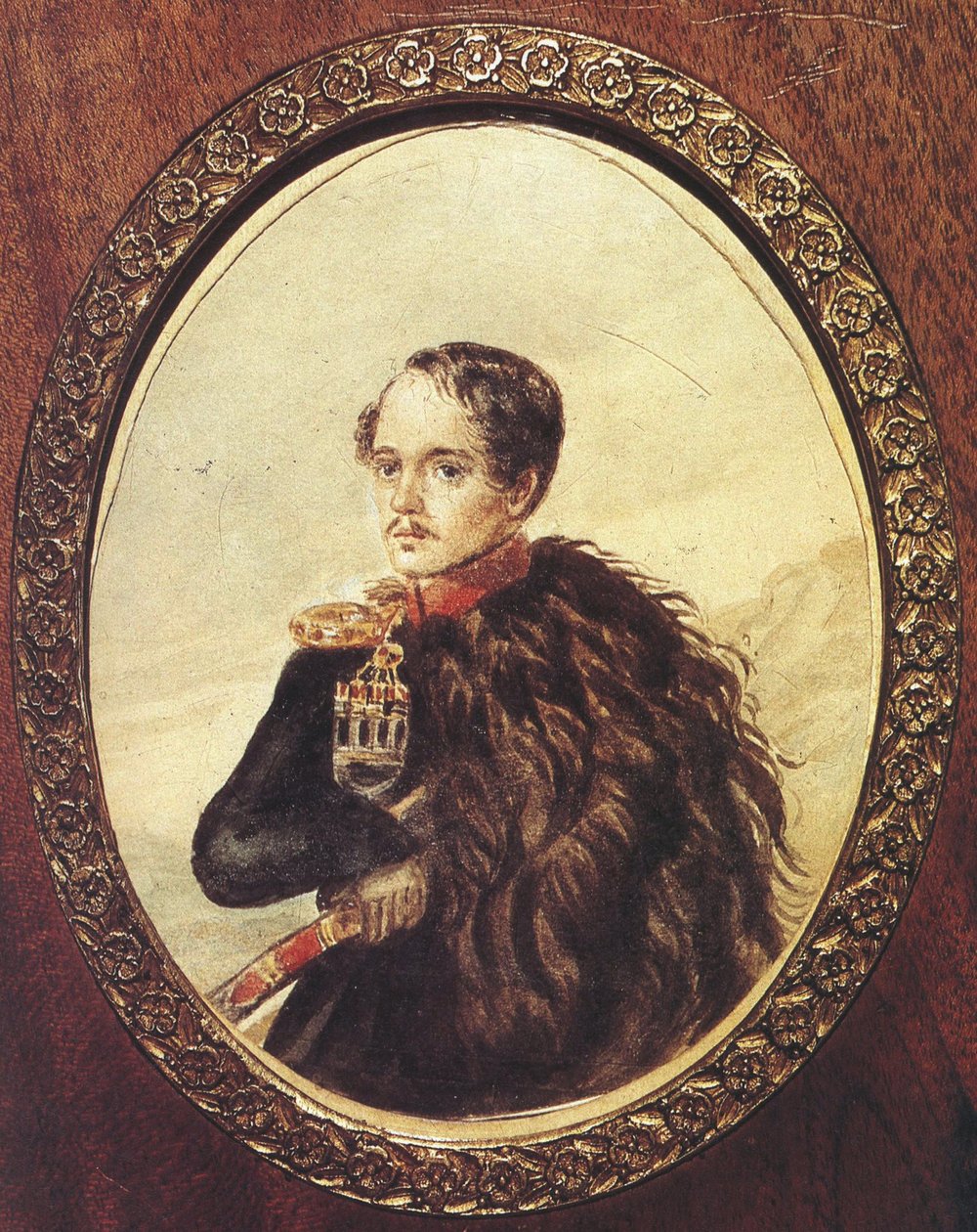 Selbstporträt, 1837 von Mikhail Yuryevich Lermontov