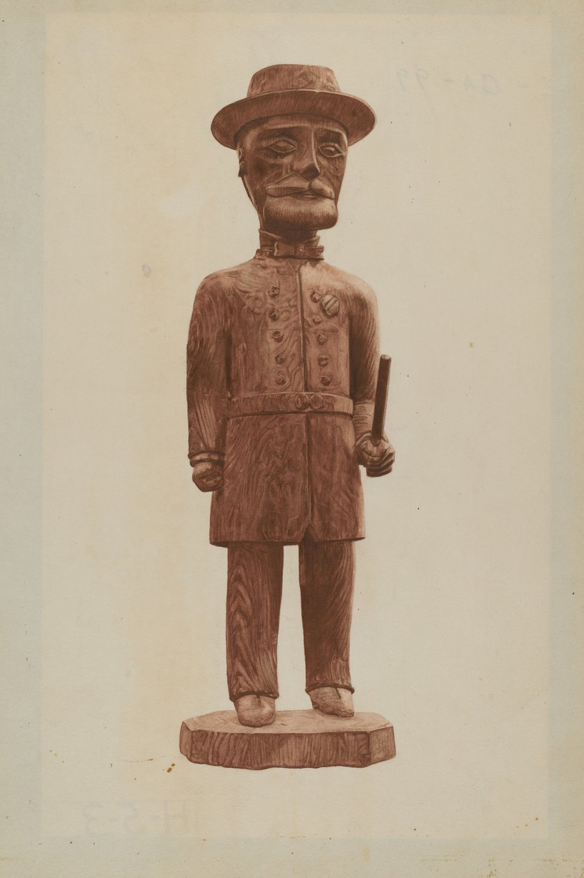 Geschnitzter Polizist von Mildred E. Bent