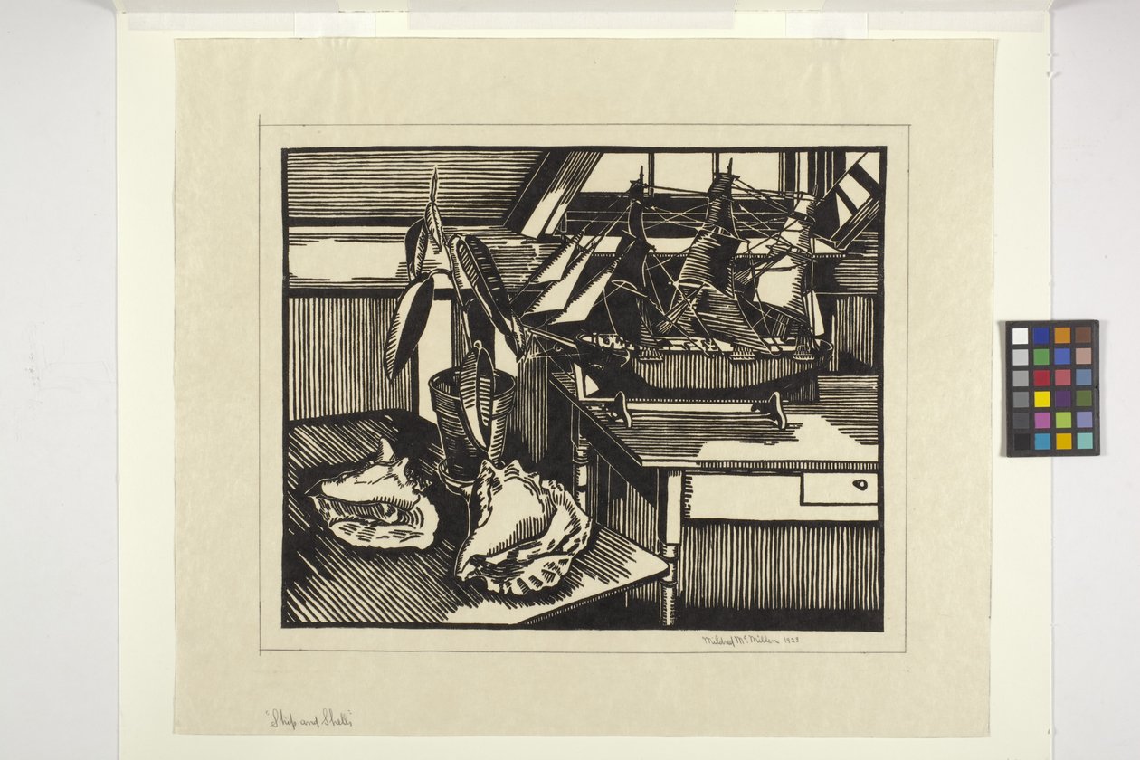 Schiff und Muscheln von Mildred McMillen
