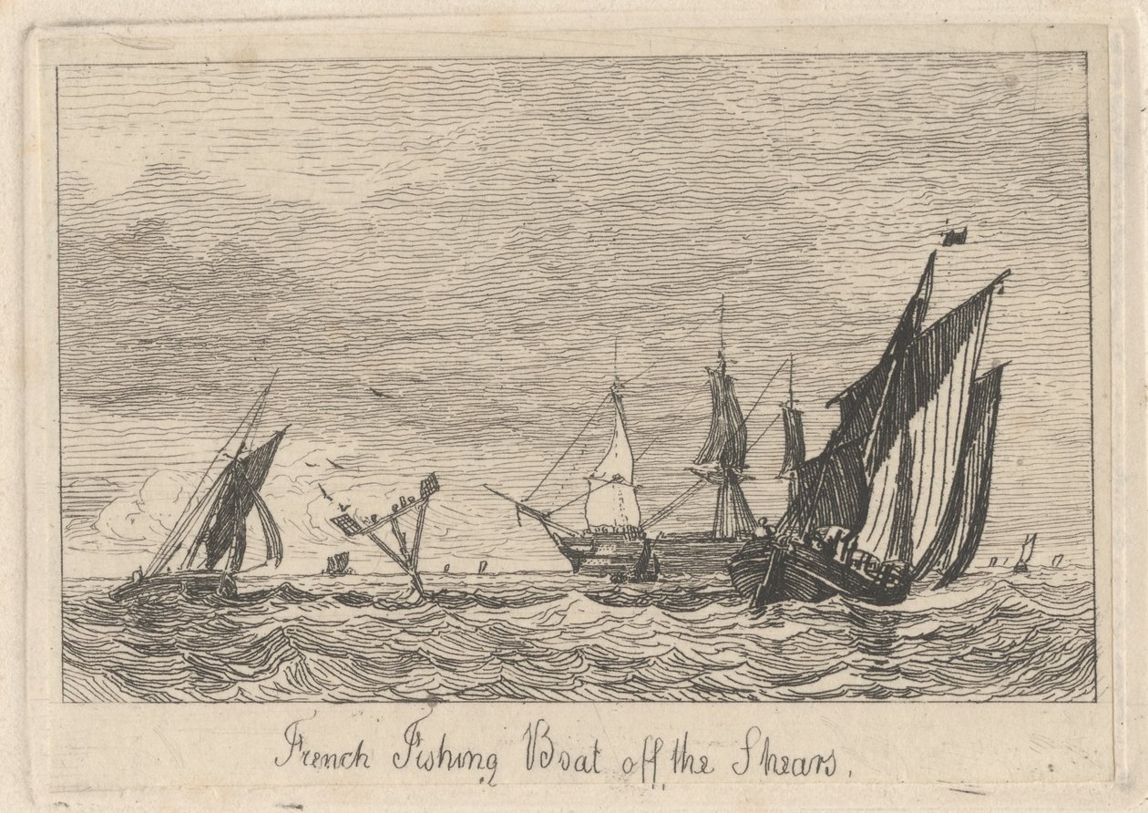 Französisches Fischerboot vor den Shears von Miles Edmund Cotman