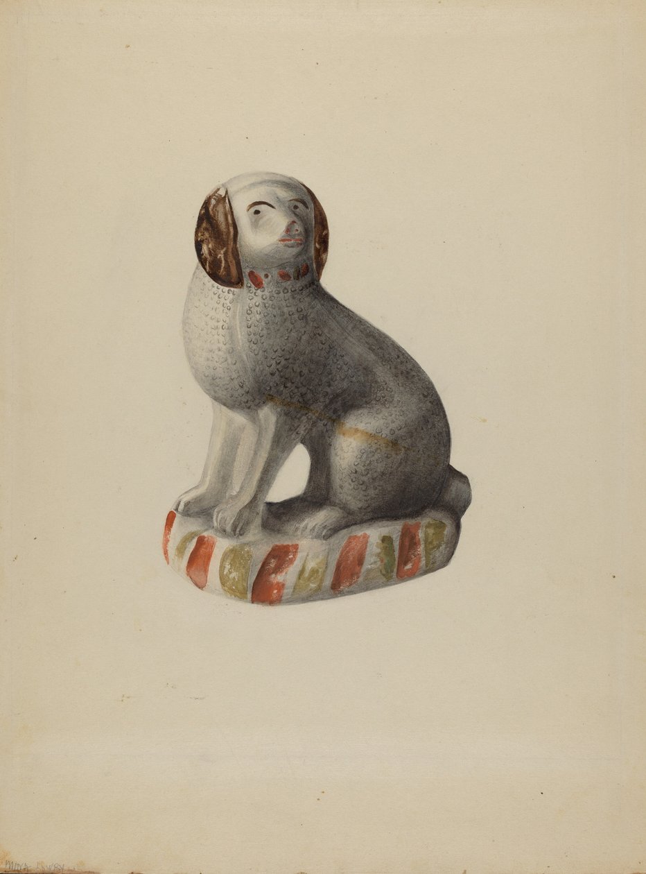 Pa. Deutscher Hundefigur, um 1937 von Mina Lowry