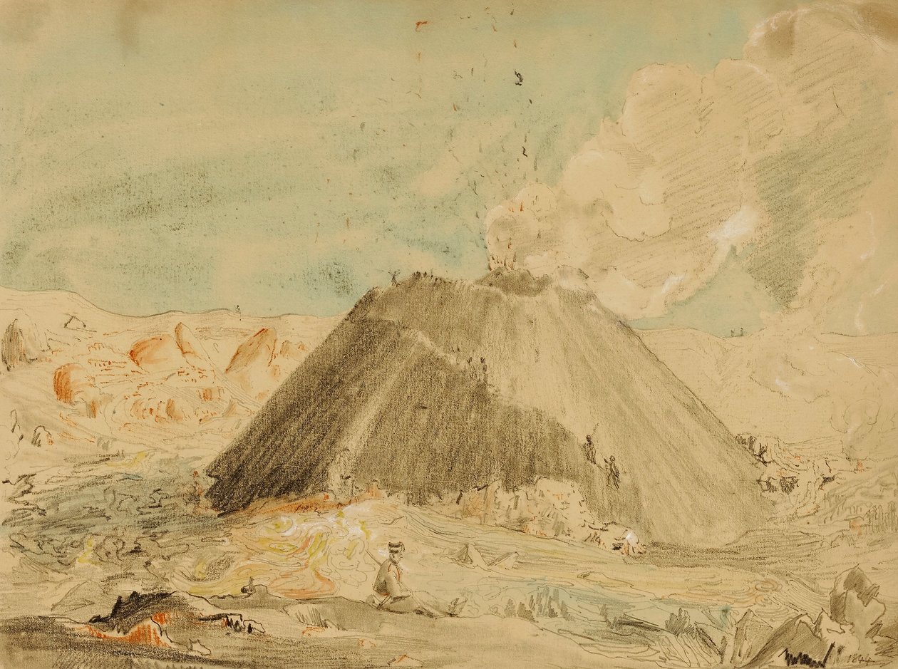 Figuren in der Nähe eines Vulkans von Miner Kilbourne Kellogg