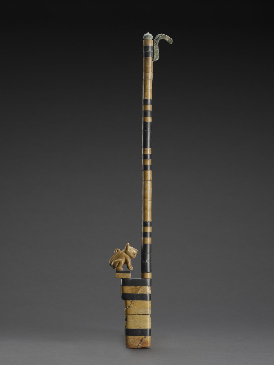 Atlatl mit Katze von Moche Moche