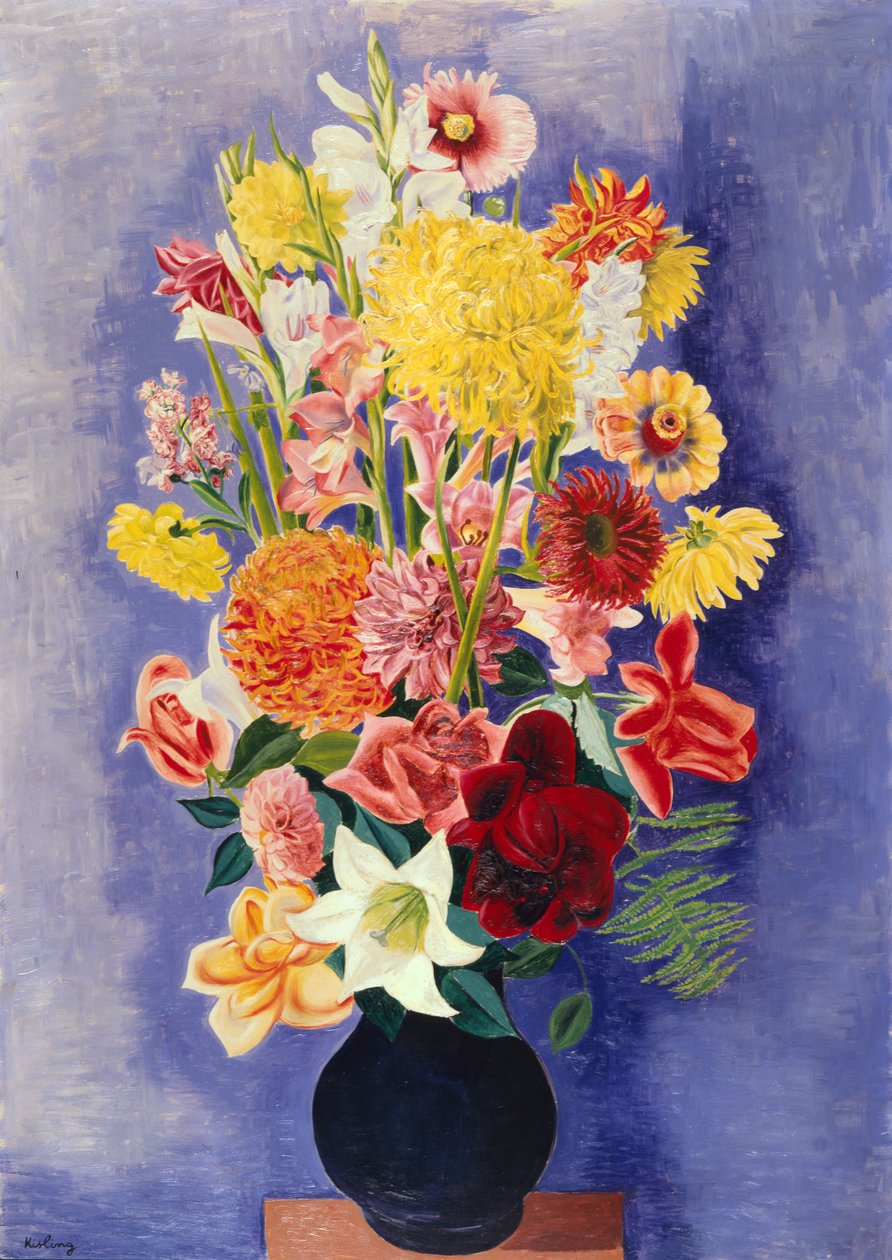 Dahlien, Rosen, Gladiolen und Lilien von Moise Kisling