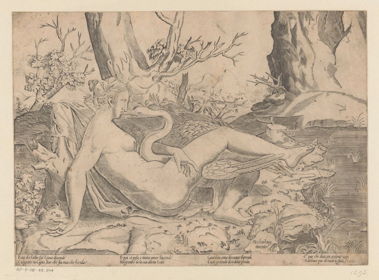 Leda und der Schwan von Monogrammist IHS