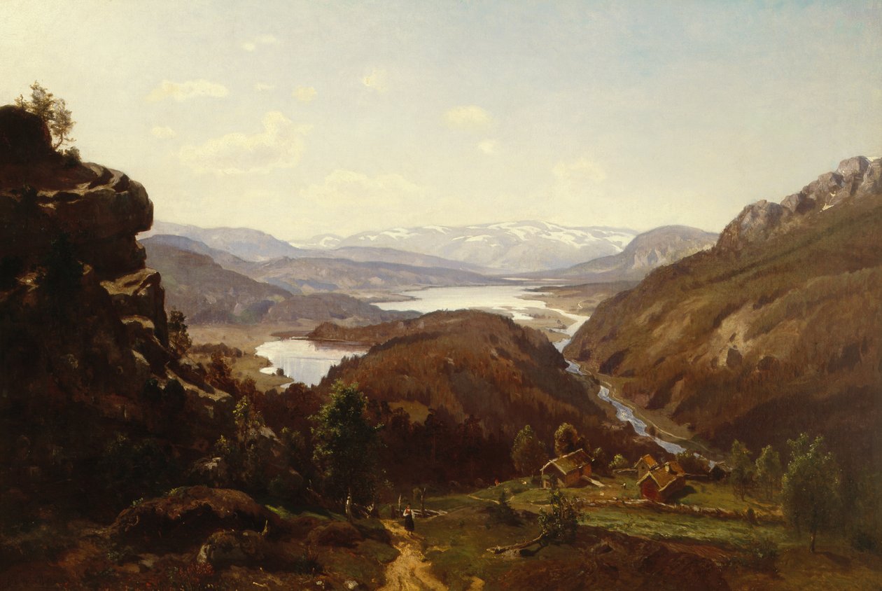 Blick auf Al in Hallingdal 1871 von Morten Muller