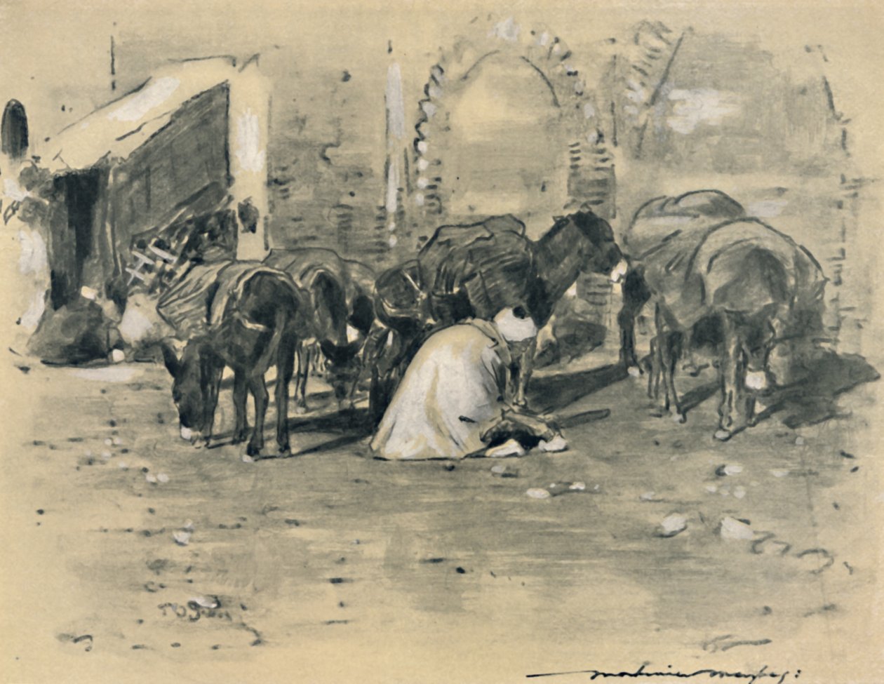 Straßenszene in Tanger von Mortimer L Menpes