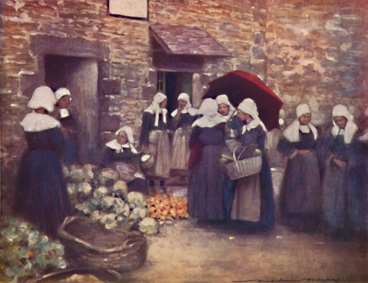 Gemüsemarkt von Mortimer L Menpes