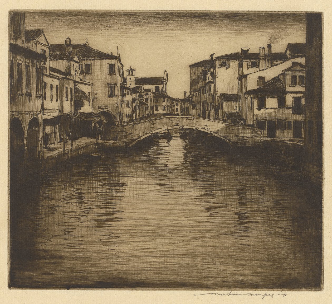 Ein Seitenkanal, Venedig von Mortimer Menpes