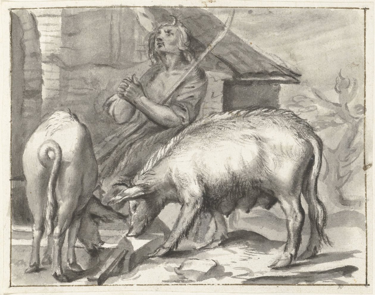 Bauernhof mit Geflügel von Moses Ter Borch