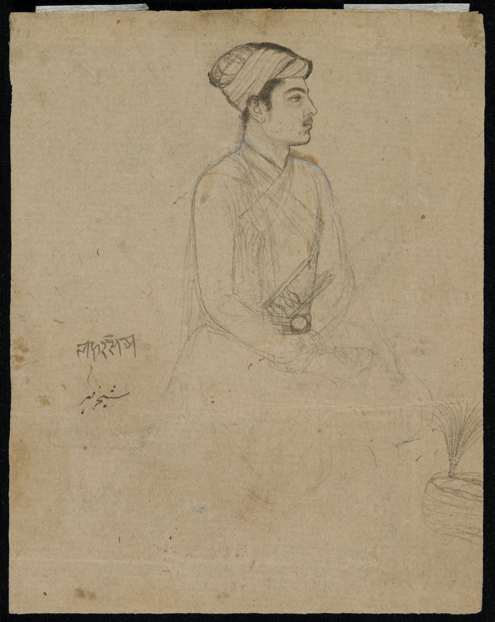 Sitzender Edelmann, Mitte des 17. Jahrhunderts von Mughal School