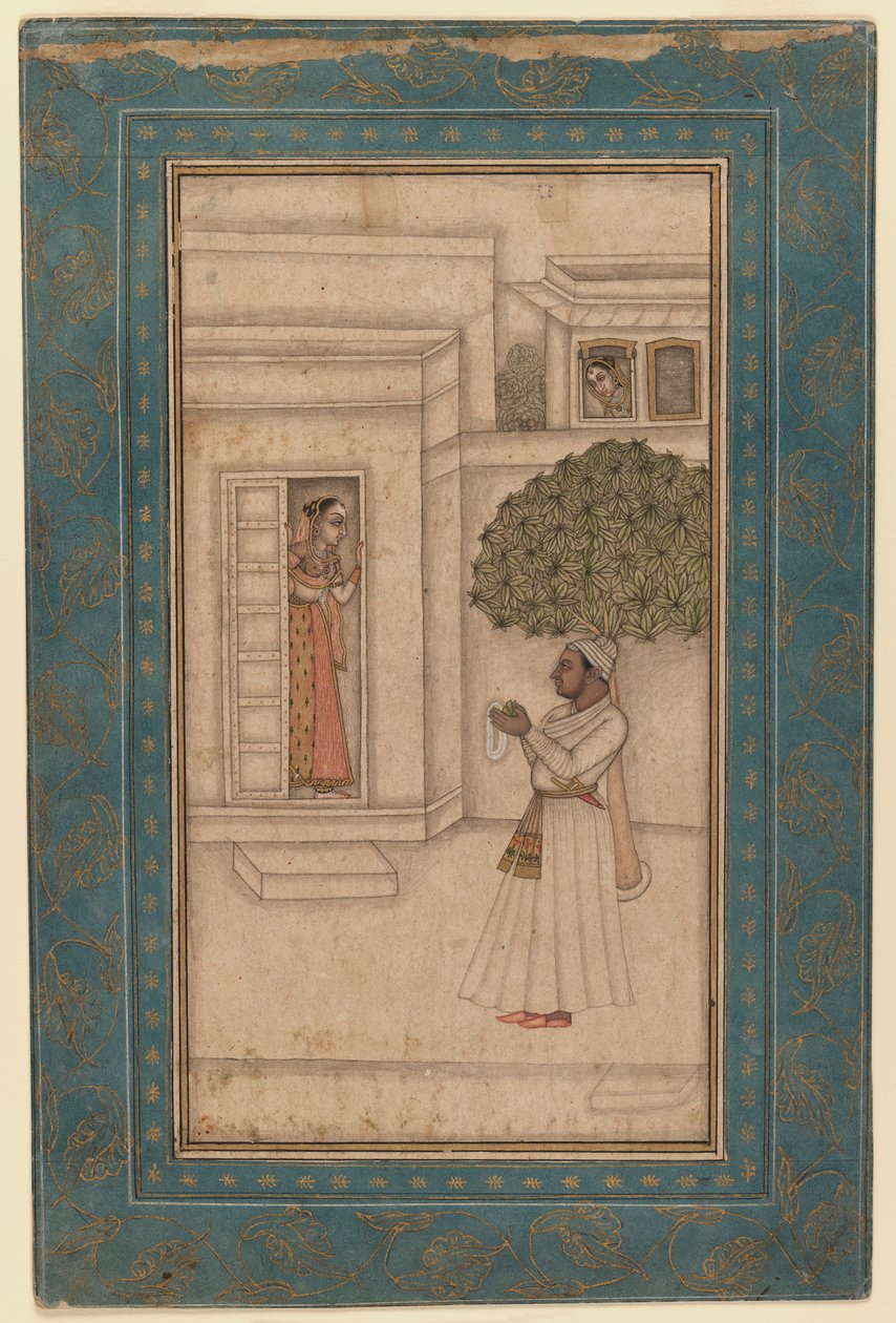 Prinz und seine Geliebte in einem Garten von Mughal School