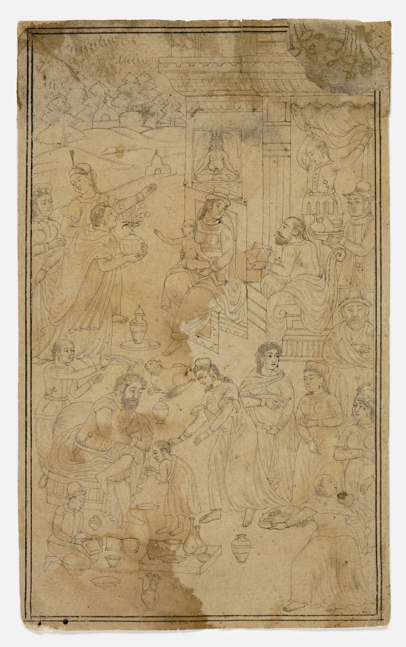 Anbetung der Könige von Mughal School