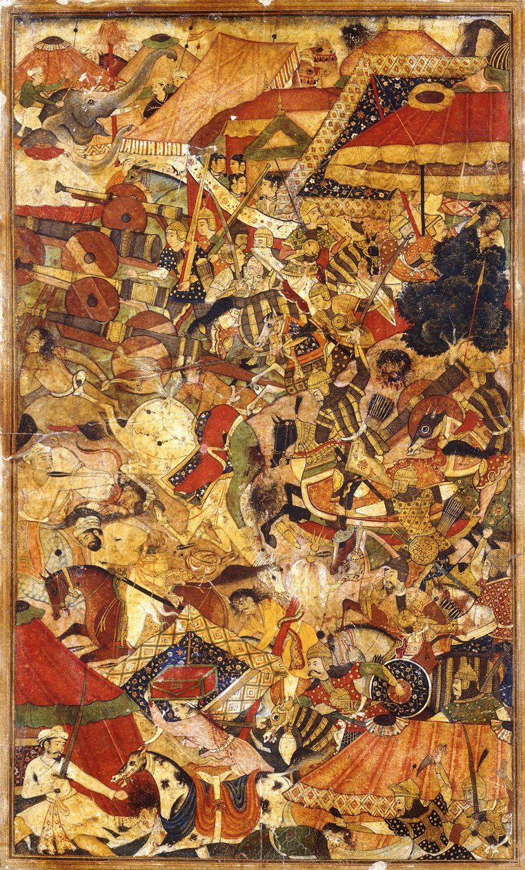 Kampfszene von Mughal School